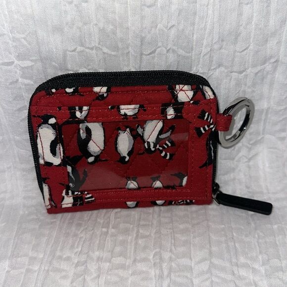 Vera Bradley Red Black White Gray Playful Penguins Wristlet & Small Wallet Set - Picture 11 of 16